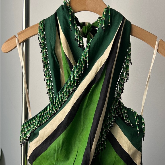 FARM RIO beaded TOUCAN TREE GREEN DRESS XL - Picture 8 of 13